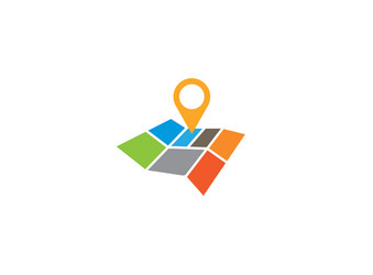 Road Map Pin Icon with Pointer vector image