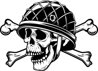 soldier skull in military helmet with crossed Vector Image