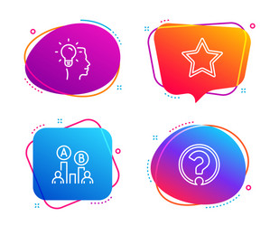 star ab testing and idea icons set question mark vector image