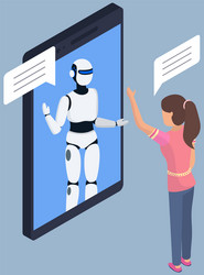 application for communicating with robot vector image
