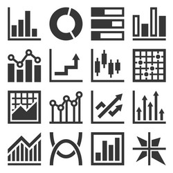Big data analytics icons set on white background Vector Image