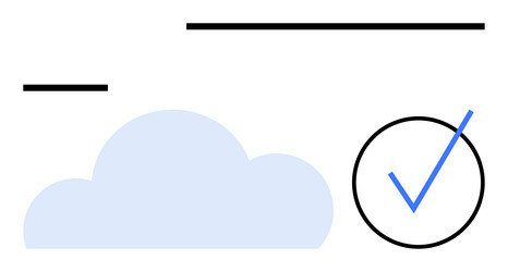cloud storage validation concept with a checkmark vector image