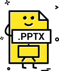 computer pptx file format type icon design vector