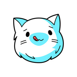 Cute kawaii cat muzzle cartoon vector