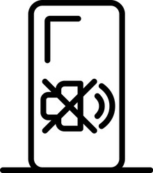 Crossed speaker smartphone icon outline style vector