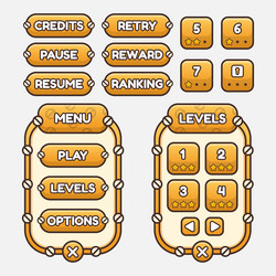 game template gui kit graphical user vector image