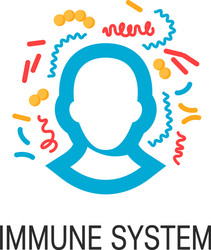 Immune system icon in cartoon style Royalty Free Vector