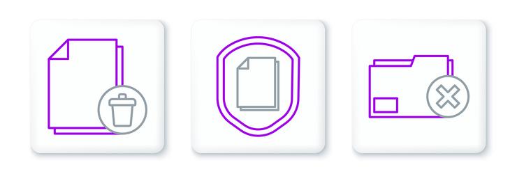 set line delete folder file document vector image