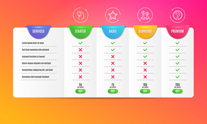star ab testing and idea icons set question mark vector image