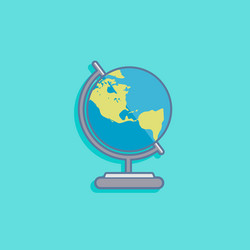 With earth globe in flat style design vector