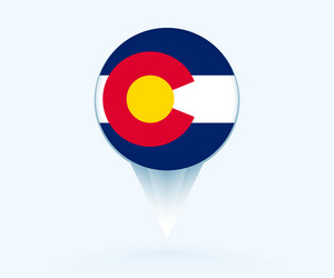 map pointer with flag of colorado vector image