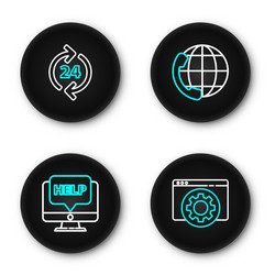 set line browser setting computer monitor vector image