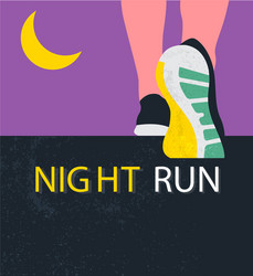 Athlete runner feet running or walking on road vector