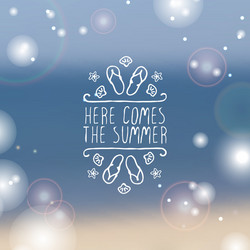 hand-sketched typographic element with flip flops vector image