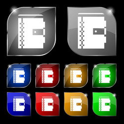 notebook icon sign set of ten colorful buttons vector image