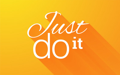 text lettering phrase just do it with long shadow vector