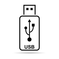 usb icon technology with shadow connect device vector image