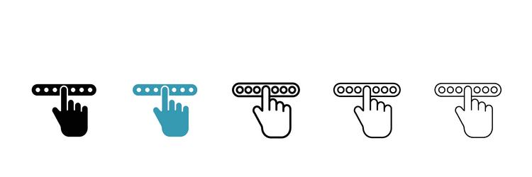 code lock icon set security keypad entry symbol vector image