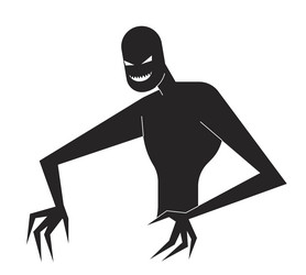 evil smiling mental illness monster flat line vector