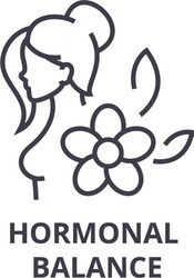 Hormonal balance thin line icon sign symbol vector