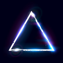 Illuminated collapsing triangle design element vector