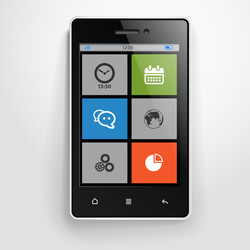 modern mobile phone with color interface vector image