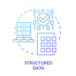 structured data blue gradient concept icon vector image