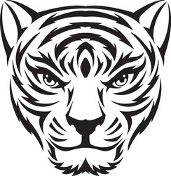 Vintage Tiger Face Tattoo Vector Image