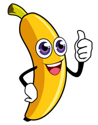 Cartoon Banana Character Giving a Thumbs Up Stock Vector - Illustration of  good, delicious: 268166829