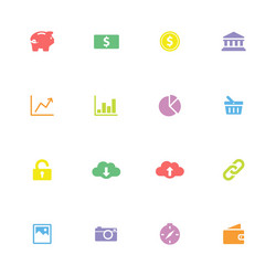Flat Icon Set - Simple & Colorful vector image
