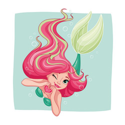 swimming mermaid cartoon Vector Image