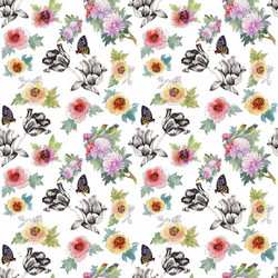 Watercolor Floral Pattern Vector Image