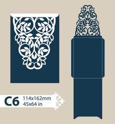 Carved Openwork Envelope Template vector image