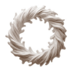 circular dotted frame circle border with halftone vector image