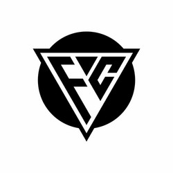 fc logo with negative space triangle and circle vector image