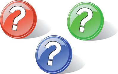 Set of glossy question buttons vector