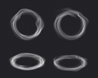 smoke circles set wind storm vortex smog cloud vector