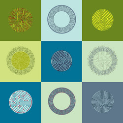 Abstract computer circuit boards collection round vector