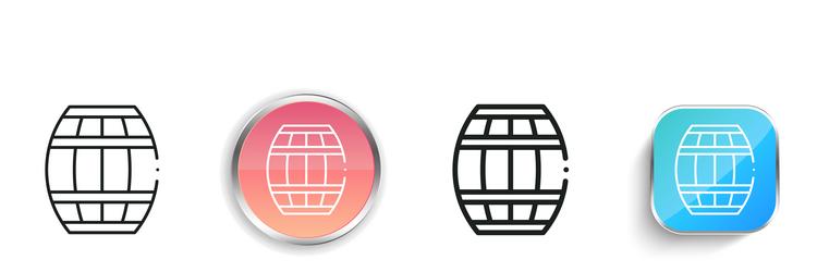 barrel icon thin linear regular and button style vector image
