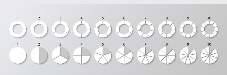circle section graph circular structure divided vector image