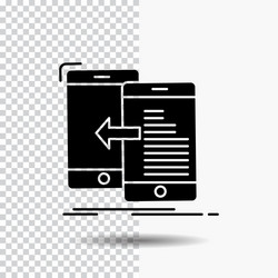 Data transfer mobile management move glyph icon vector