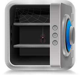 Empty Safe with Cobweb vector image