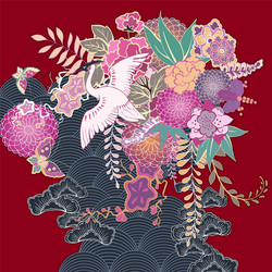 Floral Kimono Pattern Vector Image