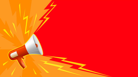 megaphone on the background of an empty banner vector image