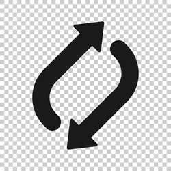 arrow rotation icon in flat style sync action vector image