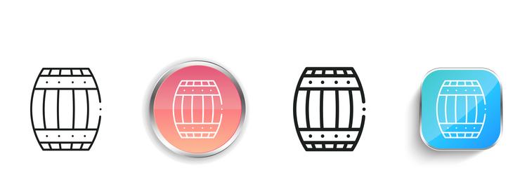 barrel icon thin linear regular and button style vector image
