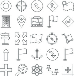 map and navigation icons can be easily mod vector image
