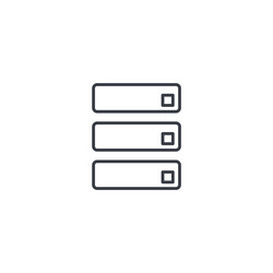 data center server thin line icon linear vector image