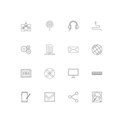 devices linear thin icons set outlined simple vector image