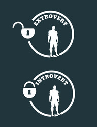 extrovert and introvert metaphor icons vector